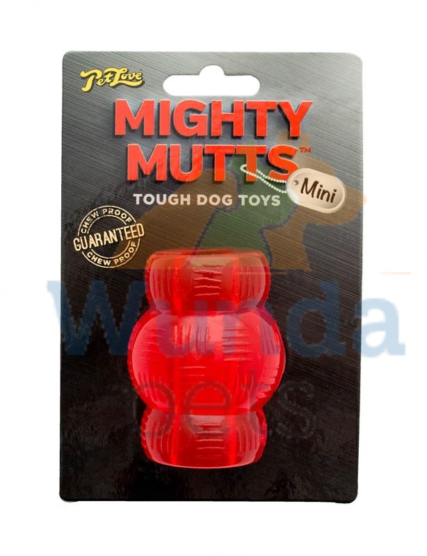 MIGHTY MUTTS MINI STRONG TOUGH RUBBER DOG PUPPY CHEW TOYS GAMES 6 TYPES