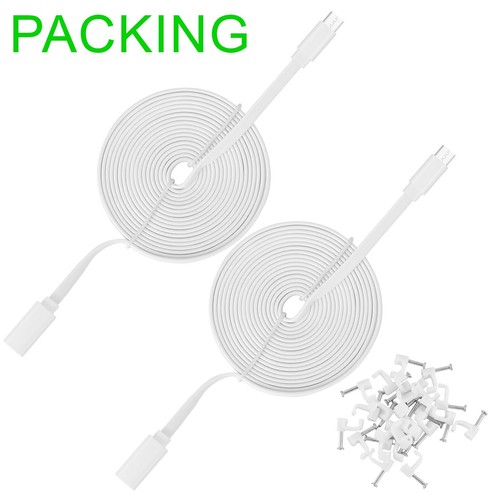2 Pack 10Ft Micro USB Extension Cable Male to Female Flat Extender Cord - Picture 3 of 7