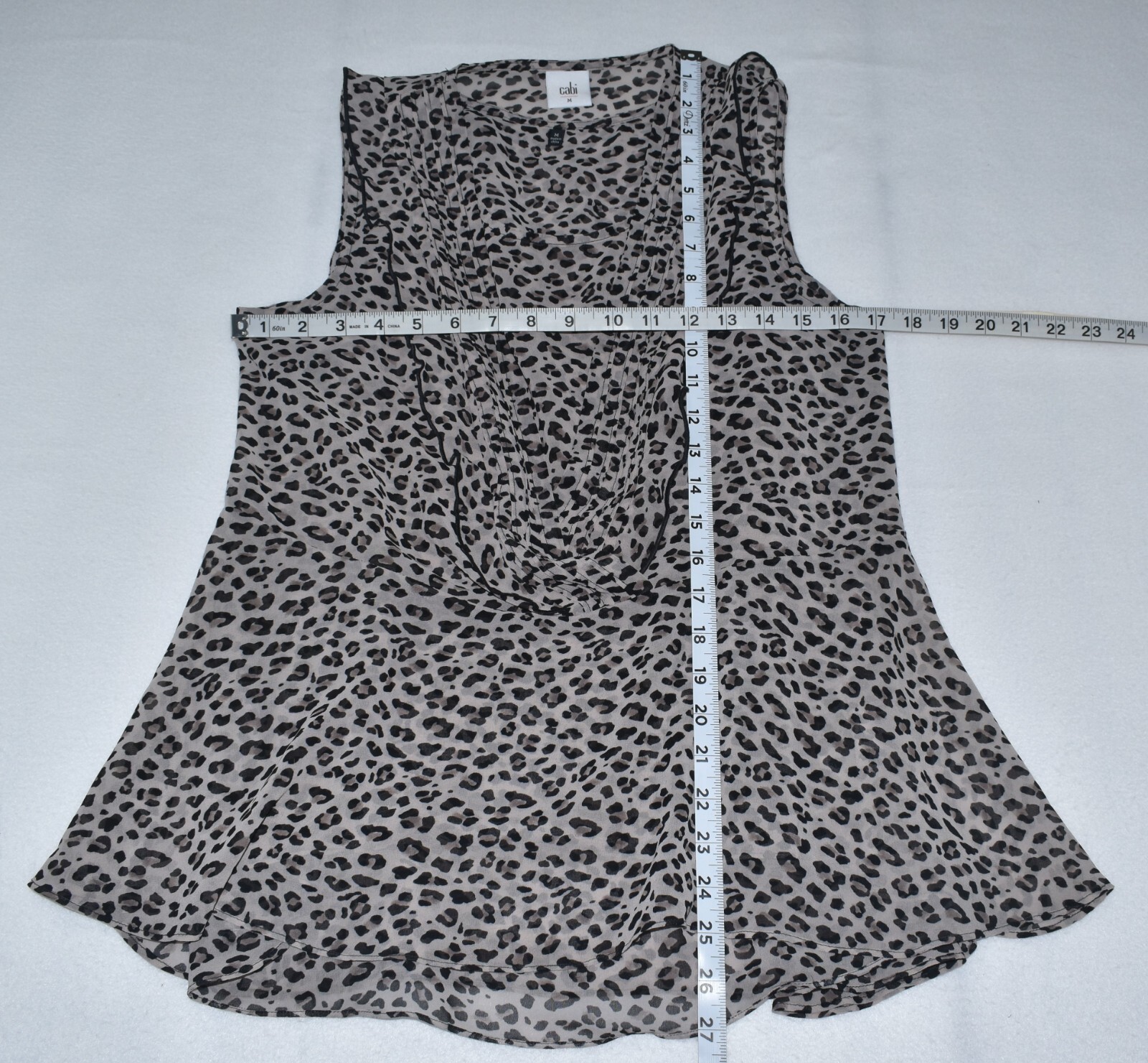 Cabi 2 Piece Top Sz M Leopard Print Flutter Ruffl… - image 2
