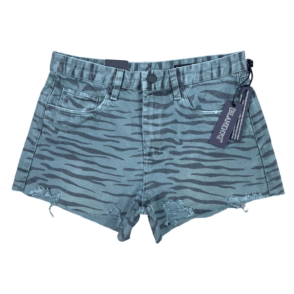 Denim en blanco NYC The Barrow estampado de tigre verde vintage tiro alto talla 27 Foto 2 de 4