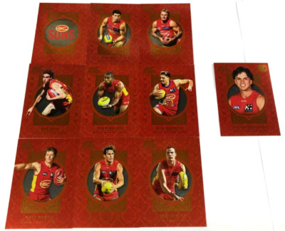 2021 SELECT AFL OPTIMUM SERIES OPTIMUM PLUS CARD FULL TEAM SET(9+1)-GOLD COAST
