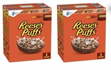 Reese's Puffs Peanut Butter Chocolate Cereal, 51.4 oz. Each Box 2-Pack