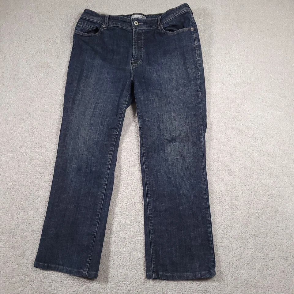 Chico's Platinum Jeans Women's 2 US Large 14 Mid-Rise Denim 34X27 Straight Leg - Image 2 of 4
