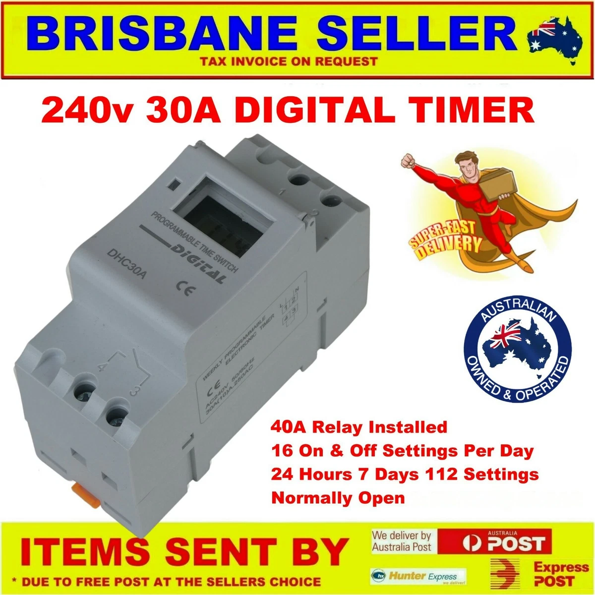 240v TIMER RELAY 30A DIN LCD PUMPS SOLAR HOT WATER ELECTRONIC 24/7 | eBay