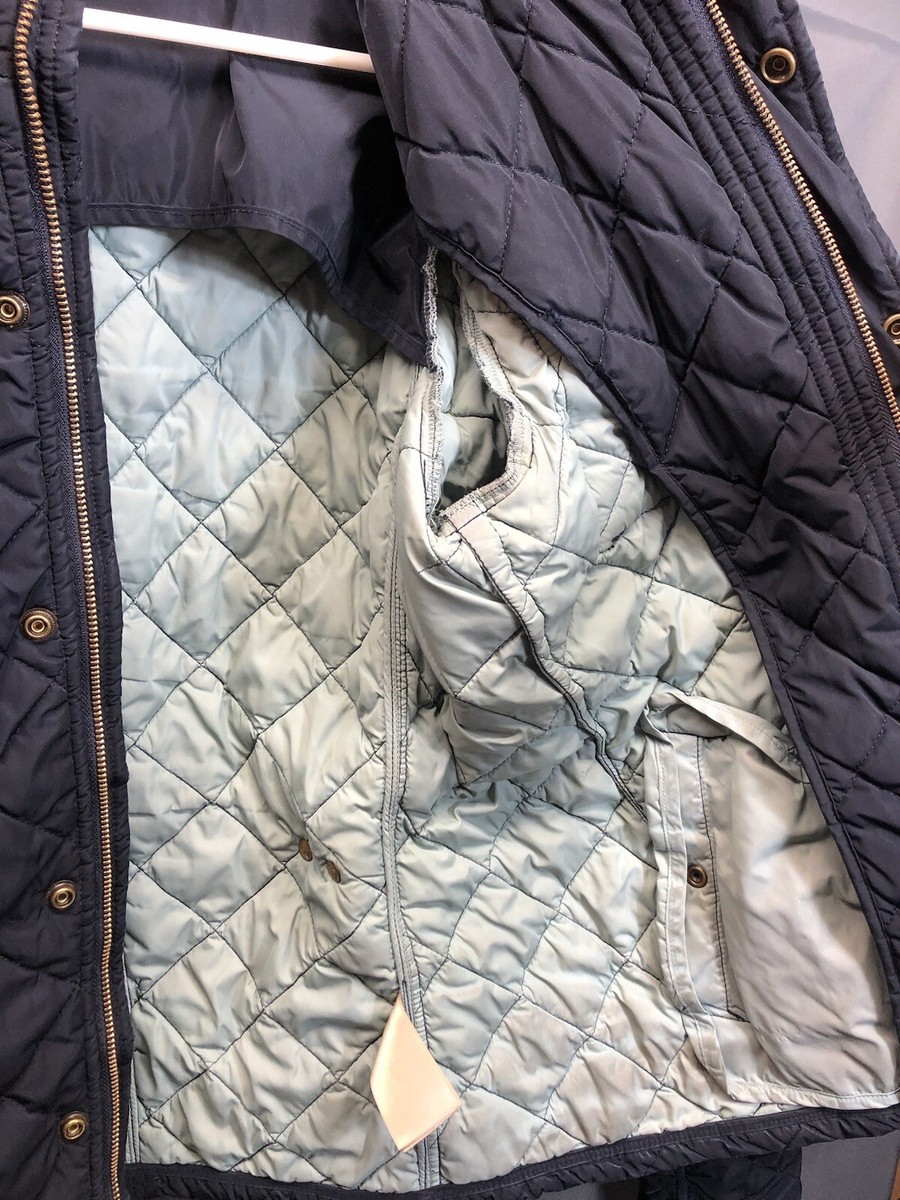 SCOTCH & SODA Jacket Mens Size Medium Quilted Zip Hidden Hood Blue