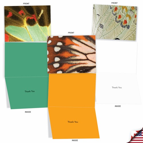 10 Assorted Thank You Note Cards with Envelopes - WING IT M2108 - Picture 4 of 6