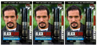 Blackbeard for Men Sofortiger Pinsel auf Bart- und Schnurrbartfarbe - Schwarz x3