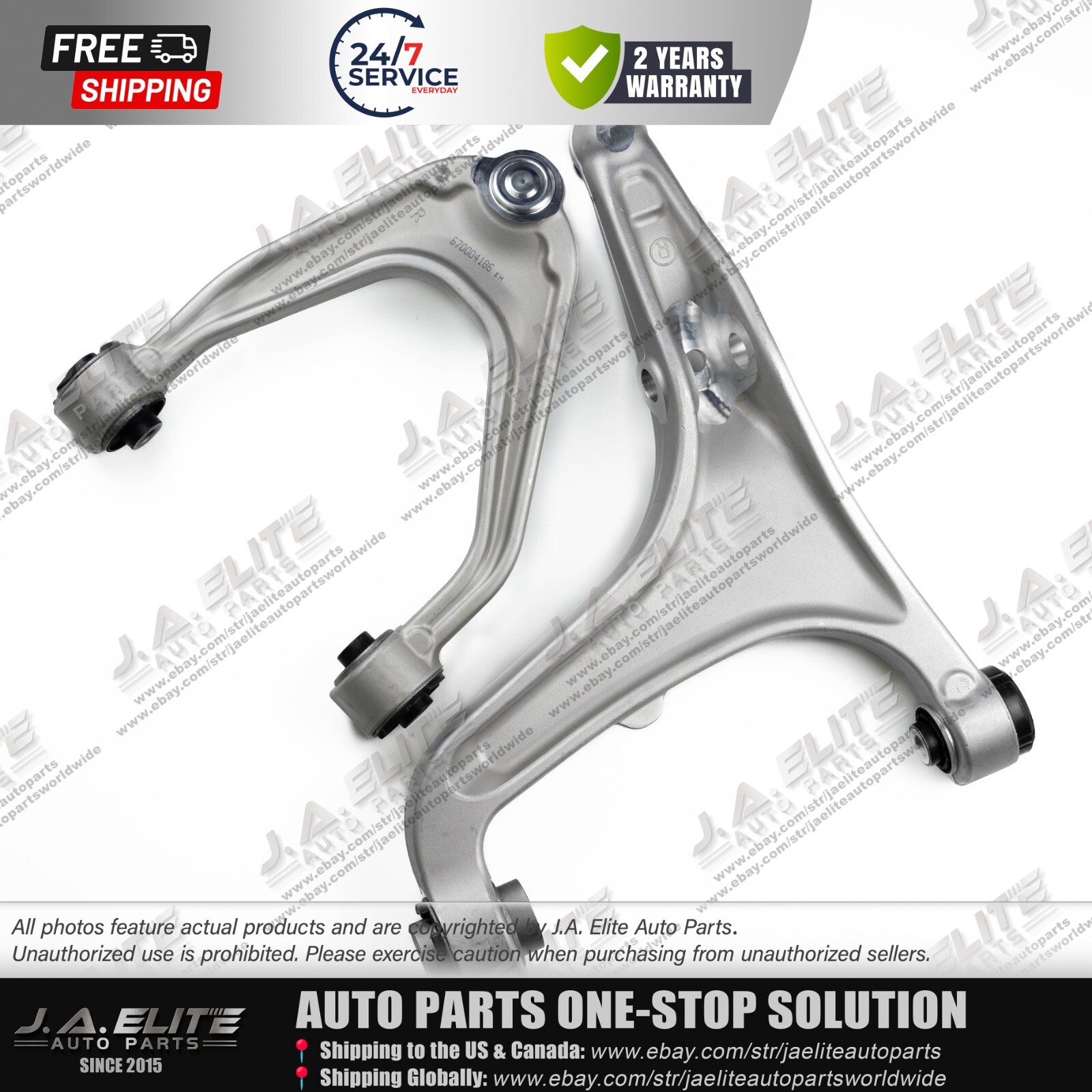 Front Upper & Lower Right Control Arms fit Maserati Quattroporte Ghibli 2014-17
