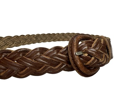 TAN LEATHER BRAIDED BELT | SIZE S 37\