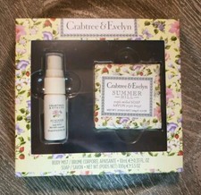 Crabtree Evelyn Summer Hill Body Mist .33 Fl Oz. Soap 3.5 Oz Gift Box Set