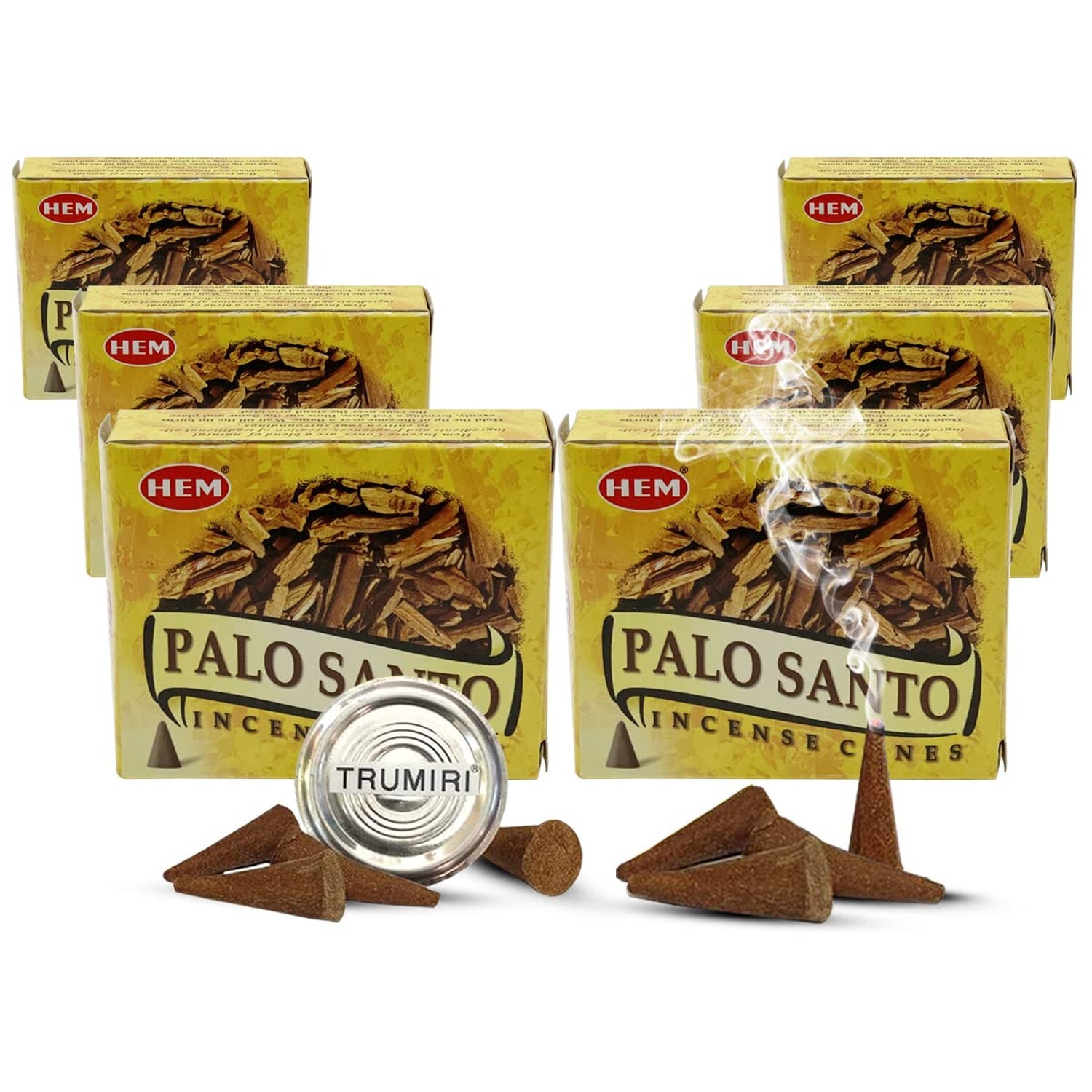 Palo Santo Incense Cones and Burner Holder Bundle from Hem Incense Trumiri fo...