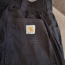 Carhartt Rugged Flex Pants Cargo Black Size Small Zip/drawstring