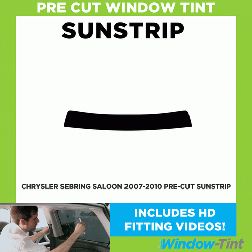 Pre Cut Tinted Sunstrip - For Chrysler Sebring Saloon 2007-10 - 5% Limo Internal - Picture 1 of 4