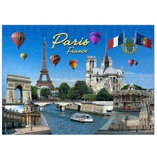 Paris France Landmarks and Icons Collage Jigsaw Puzzle 500 pcs