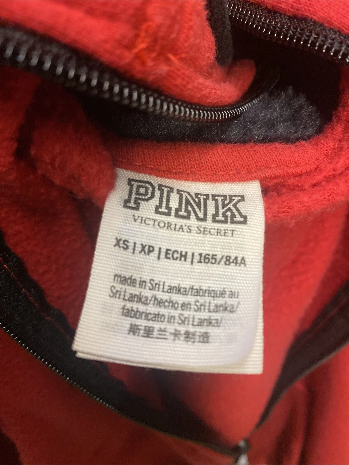 UNDERCOVER Giacca con cappuccio e zip intera Victoria's Secret rossa tutti i giorni nera logo X Small