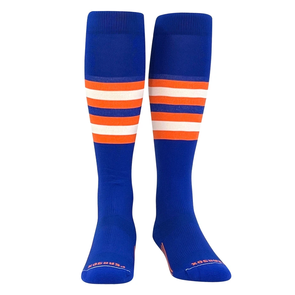 Striped OTC Baseball, Softball, Football Socks - Royal Blue, Orange, White - Image 2 of 4