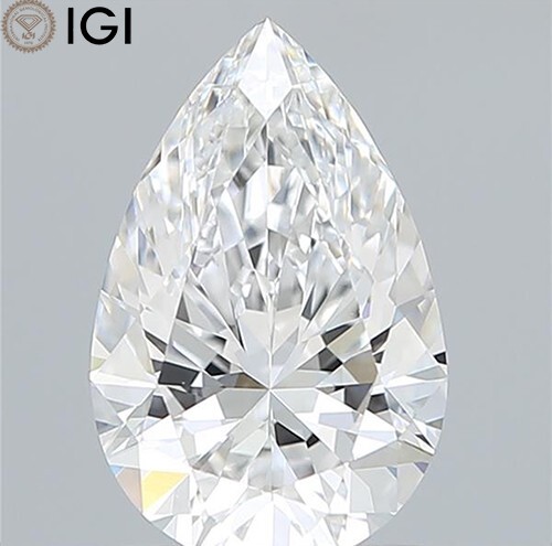 Elegant 1.71 Carat D Color VVS2 Clarity IGI Certified CVD Lab Grown Pear Diamond - Picture 1 of 9