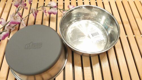 Gorilla Grip Stainless Steel Metal Dog Bowl Set of 2, Rubber Base, 4 Cup