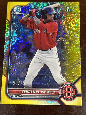 2022 1st Bowman Chrome Ceddanne Rafaela Yellow Refractor /75 Mini