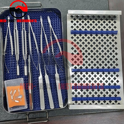 hand surgery basic set of micro surgical instruments with case