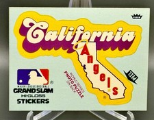 1977 Fleer Grand Slam Hi-Gloss Sticker - California Angels Team (Blue)    C