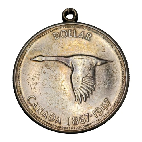 1967 Canada Silver Goose Dollar .800 Fine Silver UNDER MELT Canadian Ex Jewelry