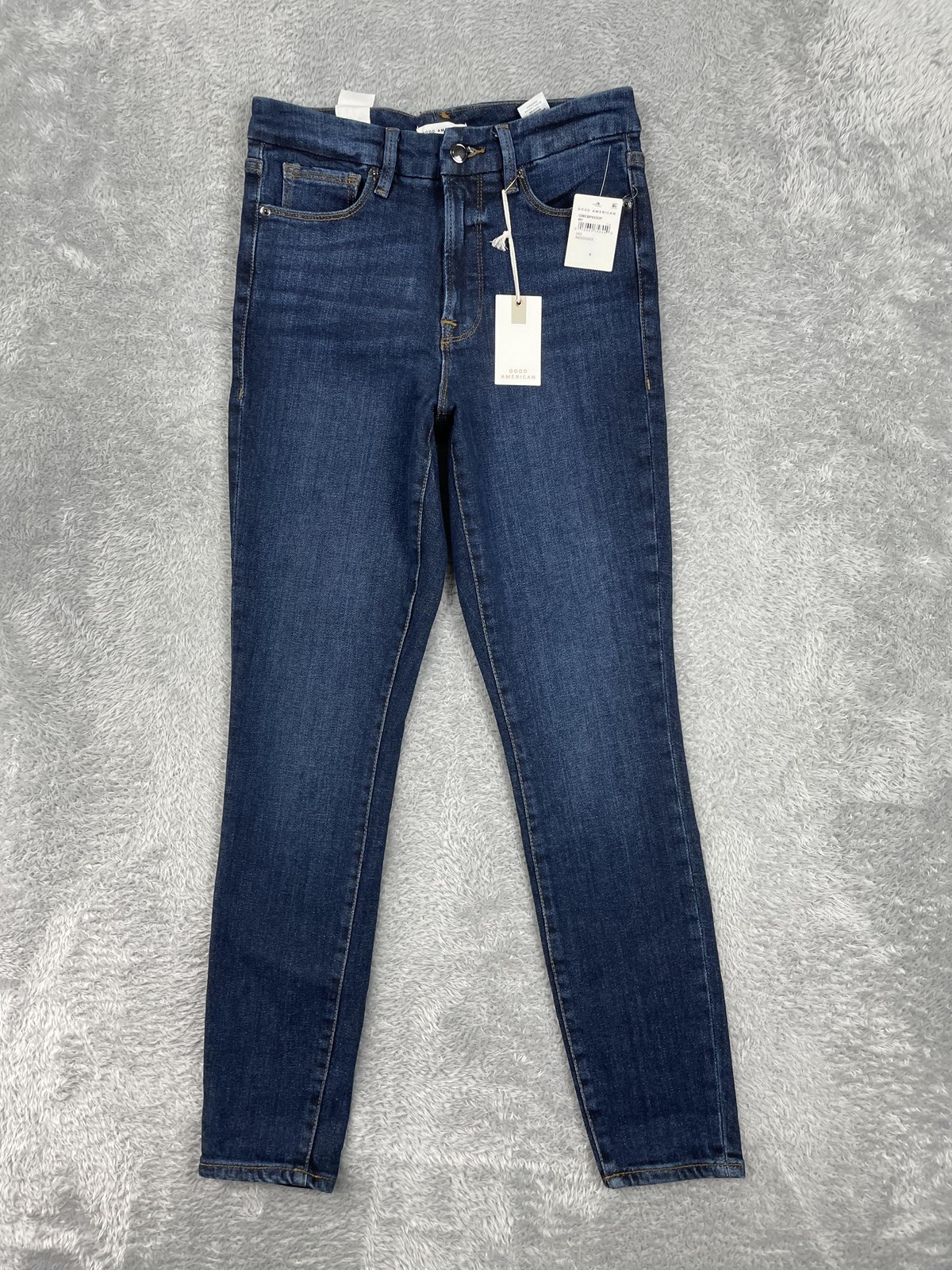 Good American Good Waist Skinny Jeans Womens 6/28 Blue Dark High Rise Stretch
