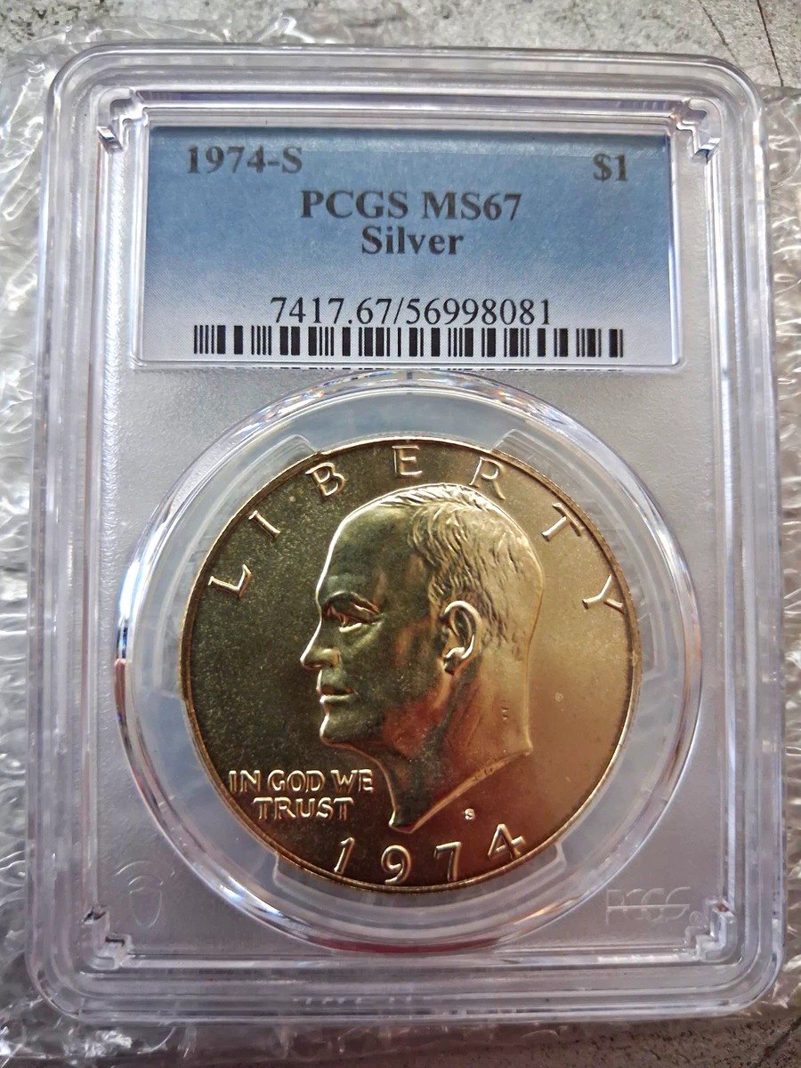 25+ PCGS Certified MS 67 Graded 1974 Eisenhower Dollars (1971-1978