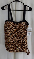 Maxine of Hollywood Womens BandeauBlousonTankini Swimsuit Top Multicolor Size 12
