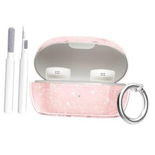 for Bose New QuietComfort Earbuds Case Clear Glitter 2024  Clear Pink Glitter