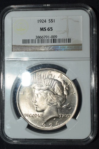 1924 Peace $1 MS 65 NGC