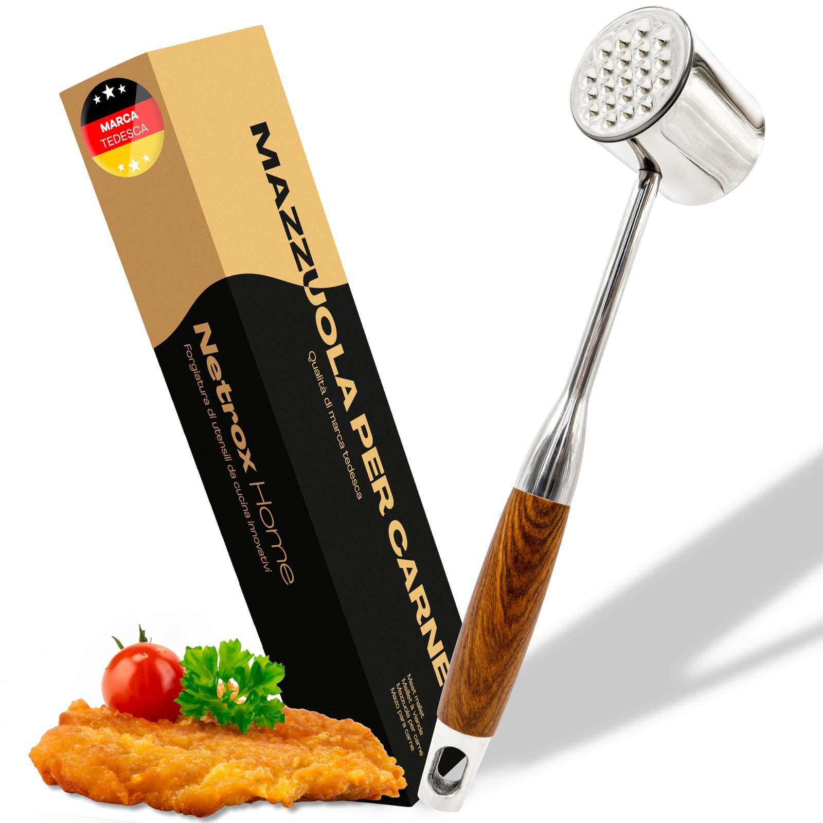 Netrox - Batticarne in Acciaio Inossidabile - Martello per Carne Professionale c