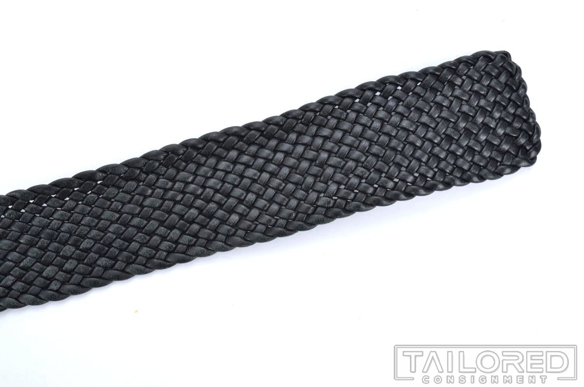 GUCCI Solid Black Mesh Gold Double Ring Buckle Me… - image 3