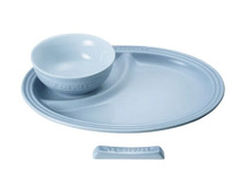 Le Creuset Childrens Baby Starter Set Coastal Blue Feeding Tableware Gift Set