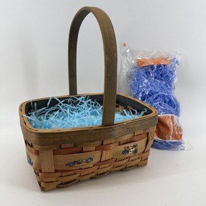 Vintage Longaberger Race Cars hand-woven Easter Basket & Grass Filler #TM225