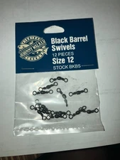 Johnny Walker Fishing Tackle Barrel Swivel~Black~Size 12 In Pack~NEW!!!!!