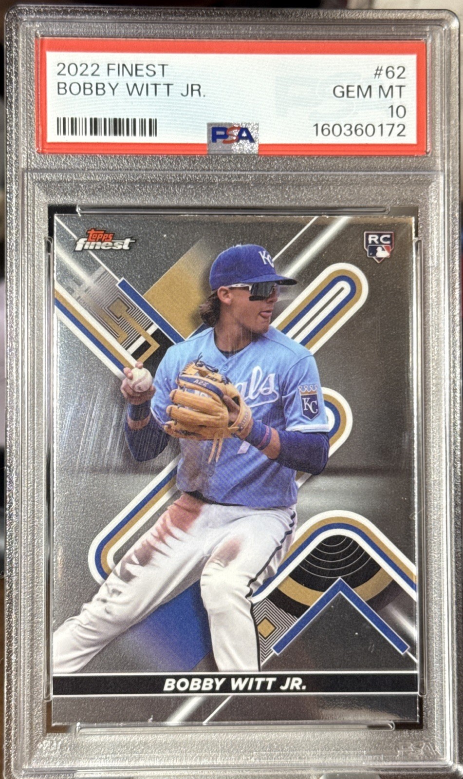 Bobby WITT JR RC PSA 10 GEM MINT 2022 Topps FINEST Kansas City ROYALS