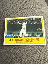 1981 Topps Royals Sweep Yankees ￼George Brett AL Championship #401 Baseball 3F