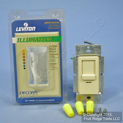 Leviton INM06-1LI Ivory Illumatech Slide Light Dimmer Switch 600W Incandescent