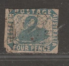 1854 WESTERN AUSTRALIA  4d Blue Swan CV £250