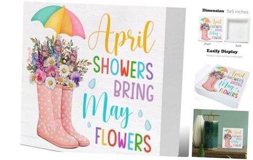 Spring Decor - Farmhouse Spring Decorations - April Showers Bring May H-29