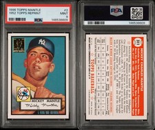1996 Topps #2 Mickey Mantle 1952 Reprints PSA 9 Mint MOST ICONIC CARD IN HOBBY