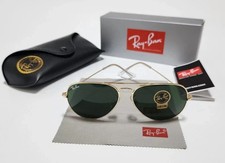 Ray-Ban 3025 Aviator Sunglasses Gold Frame 58mm Green Lenses Unisex-NEW
