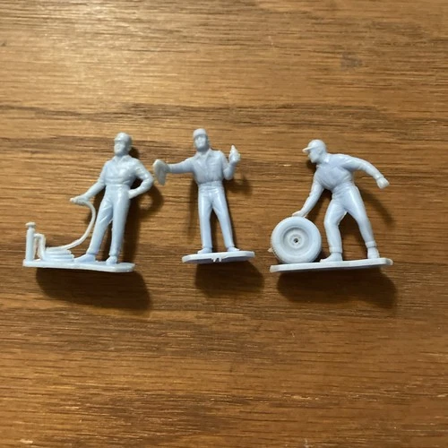 3 Vintage Marx Attendant Workers Figures For Sears Gas Service Station Playsets