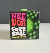 Green Needoh Fuzz Ball Flower Power Nee Doh Squish Stress Ball Velvet Squeeze