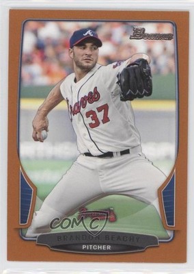 2013 Bowman Orange 19/250 Brandon Beachy #134 0a1