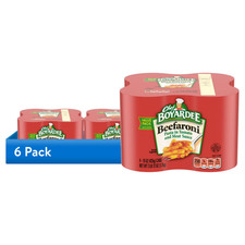6 pack Chef Boyardee Beefaroni in Tomato and Meat Sauce, Ready-to-Eat Meal,
