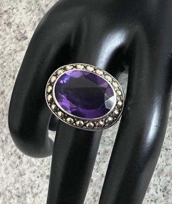 Samuel B, BJC Amethyst, Sterling Silver 925 Ring with 18K Accents