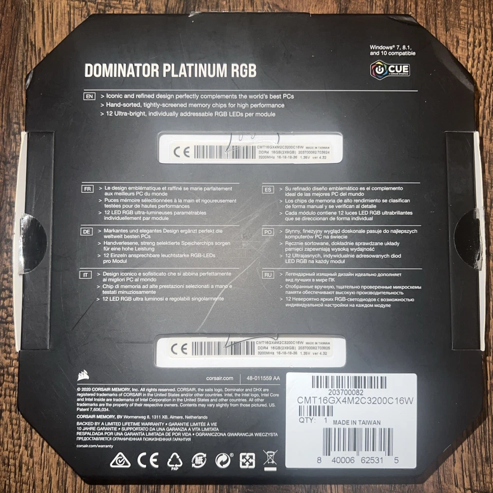 corsair dominator platinum rgb 8gb x 2 3200 mhz - Image 2 of 4