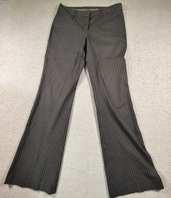 Vtg Y2K Express Design Studio Editor Pants Size 6 Silver Pinstripe Flare HK